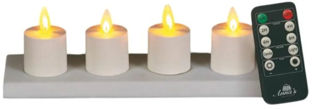Anna's Collection Oplaadbare LED Theelichtjes 4 Stuks