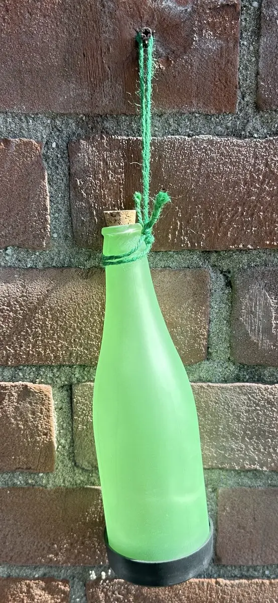 Glazen solarlamp fles in neon kleur