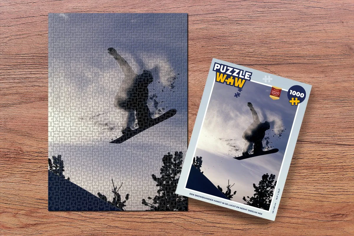 PuzzleWow Legpuzzel 1000 Stuks - Snowboarder - Multicolor