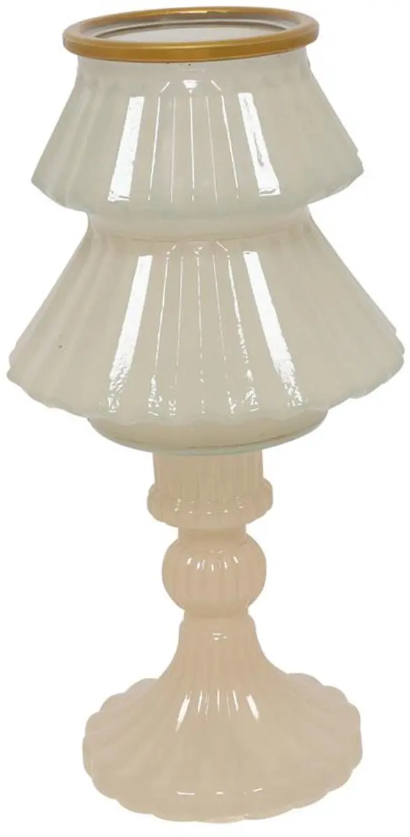 Kandelaar boom crème Ø10,5xH18,5cm