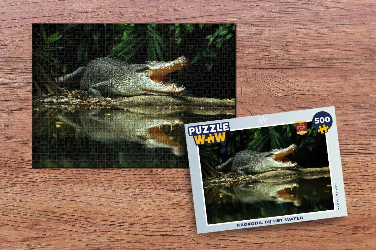PuzzleWow Krokodil Legpuzzel 500 Stuks - Multicolor