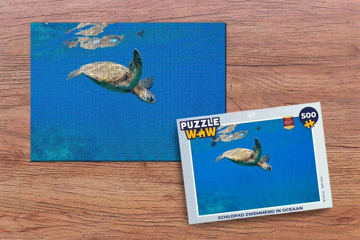 PuzzleWow Schildpad in Oceaan Legpuzzel 500 Stuks - Multicolor