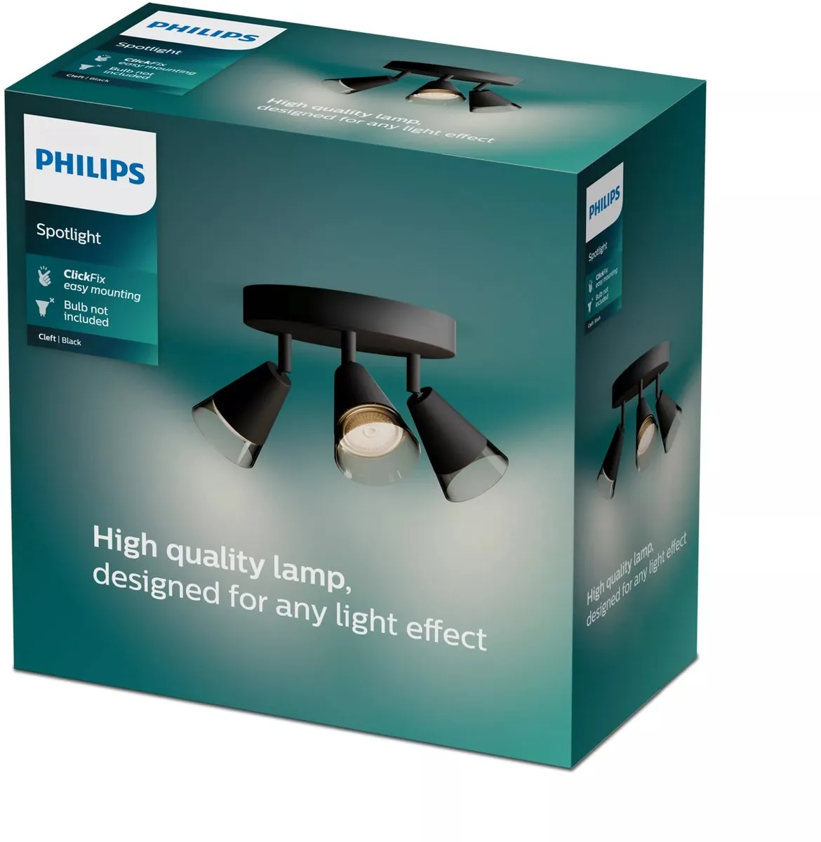Philips Cleft Spot Plafondspot 3x5W - Zwart