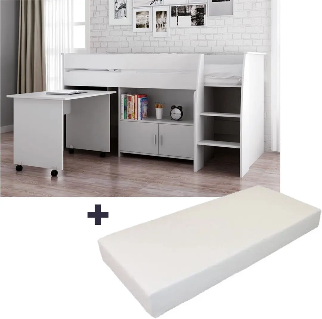 Halfhoogslaper Beau Wit Met Matras