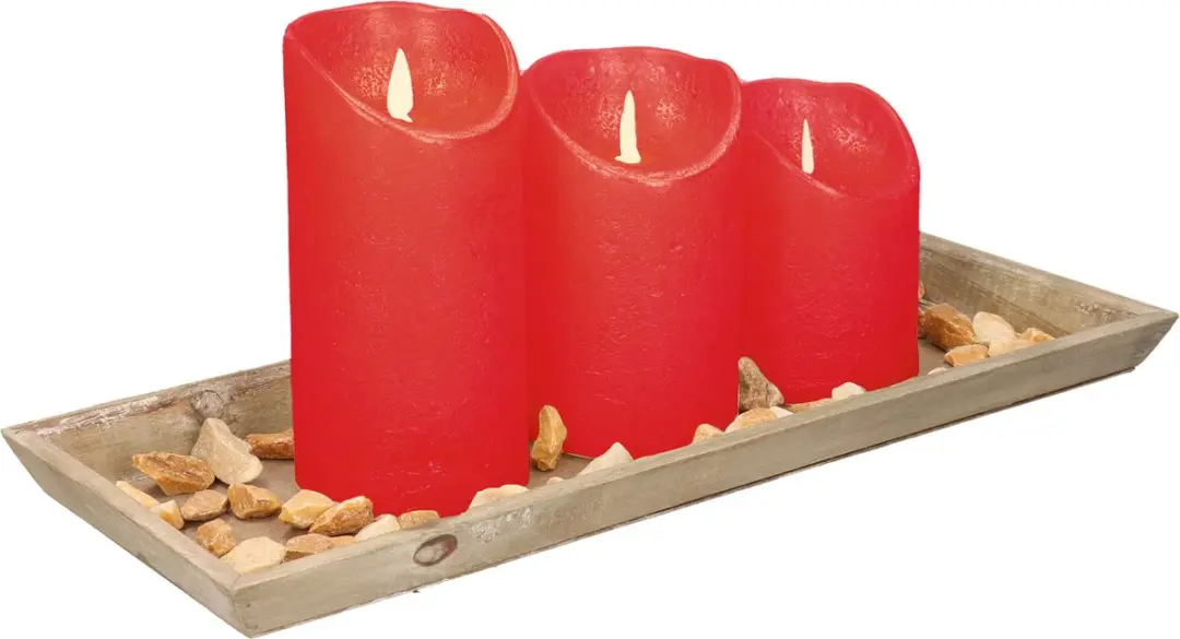 Dienblad met steentjes en LED kaarsen