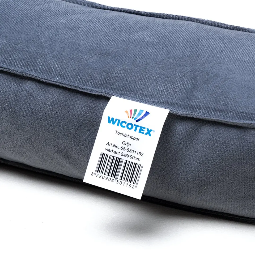 Wicotex Tochtstopper Deur 8x8x90cm Grijs - Verzwaard met zand - afbeelding 5 van 5