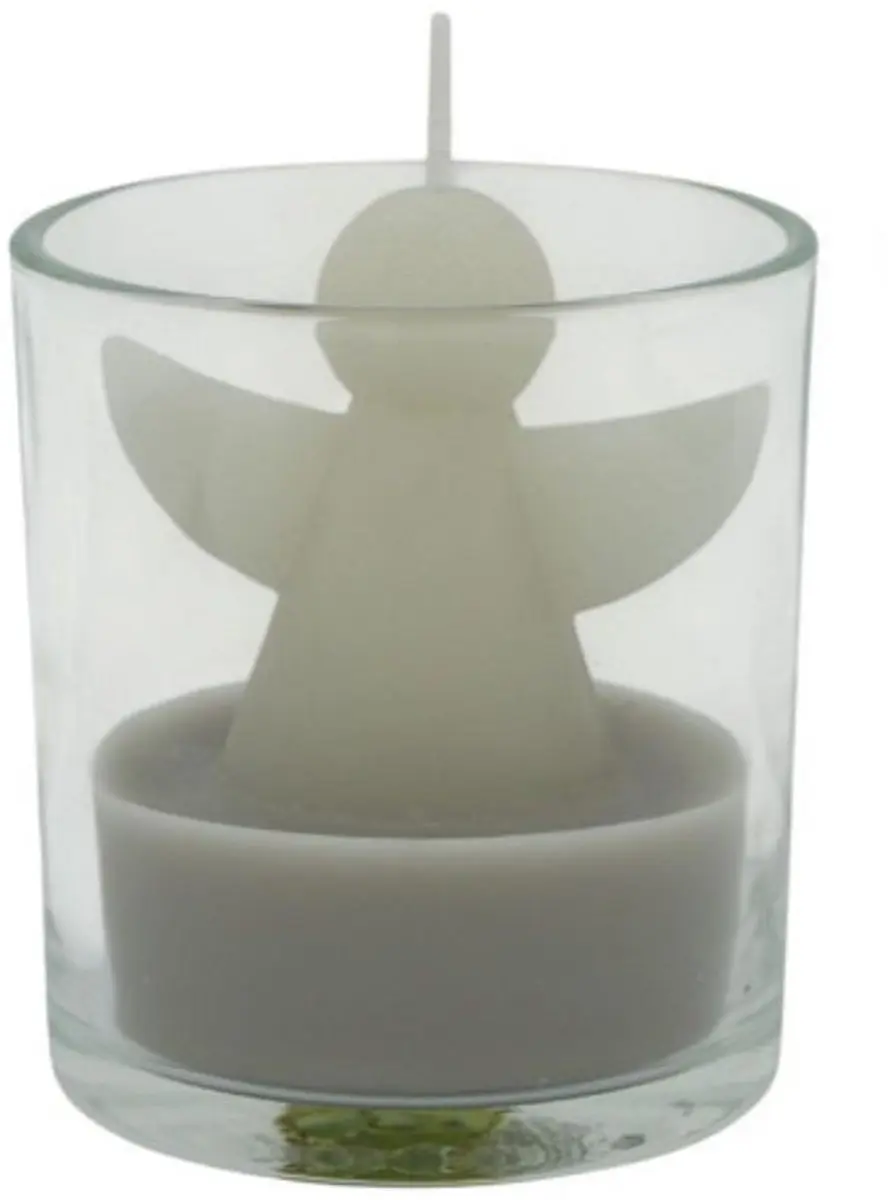 Home Society Kerst Engel in Glas Off White