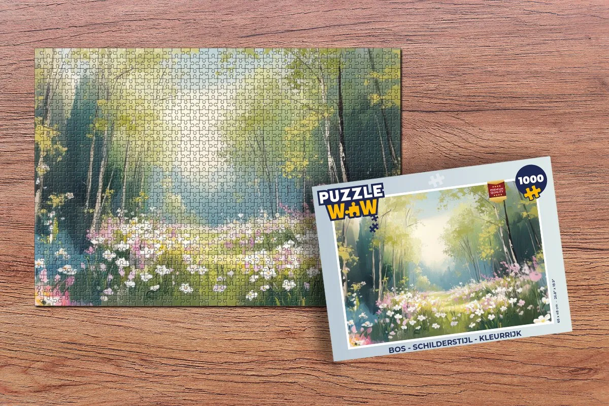 PuzzleWow Legpuzzel 1000 Stuks - Bos Landschap