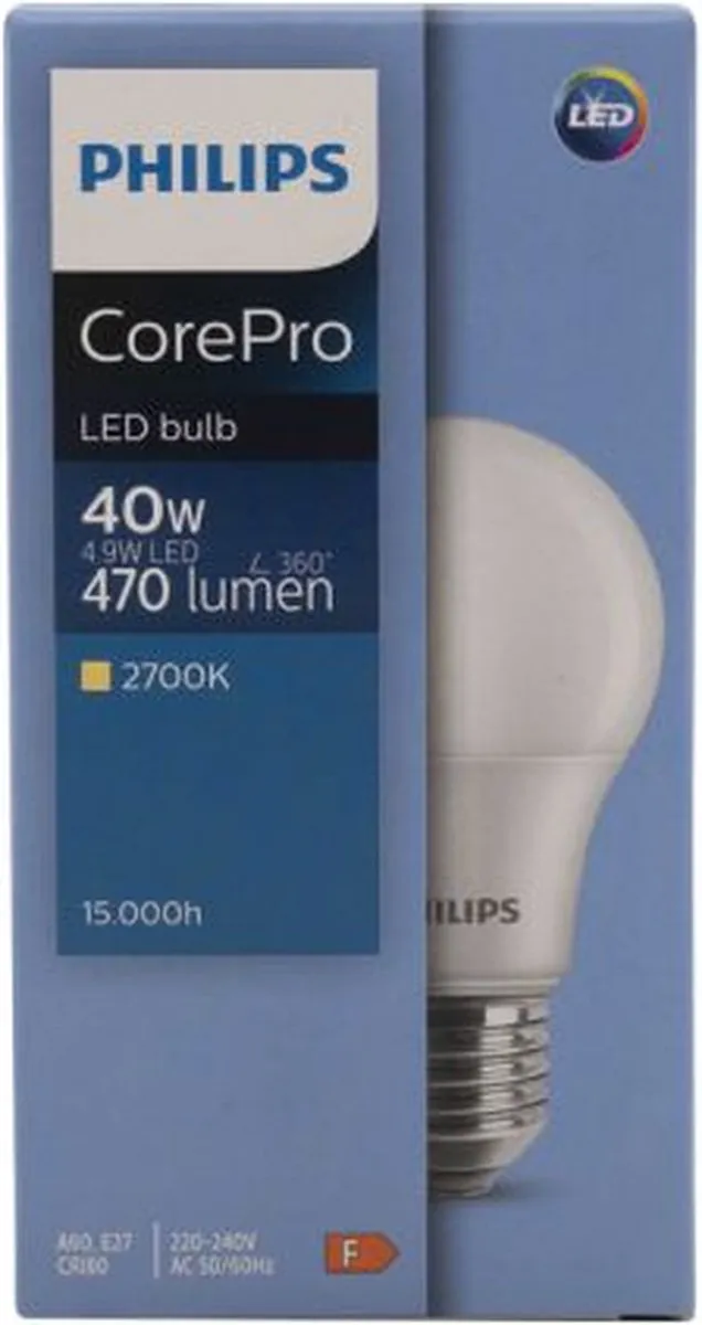 Philips CorePro LEDbulb A60 E27 5.5W 2700K - Mat - afbeelding 6 van 6