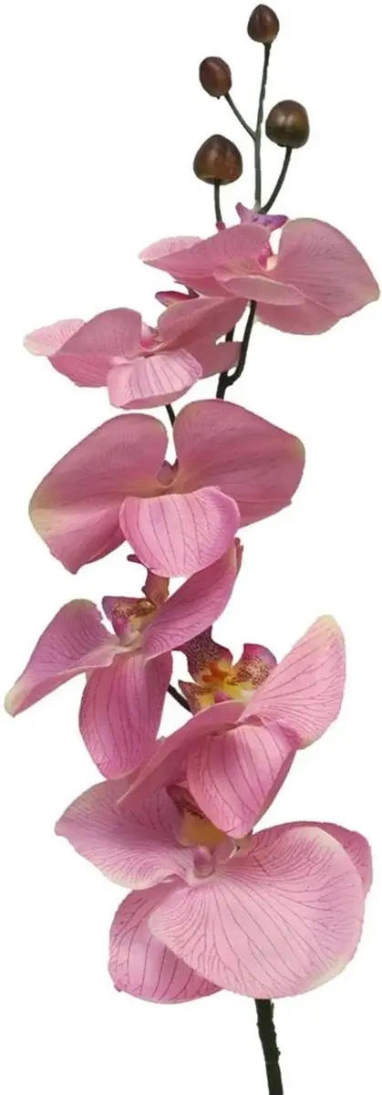 Bellatio Design Kunstbloem Orchidee Milan - roze - 78 cm - losse steel - kunst zijdebloemen - Phalaenopsis
