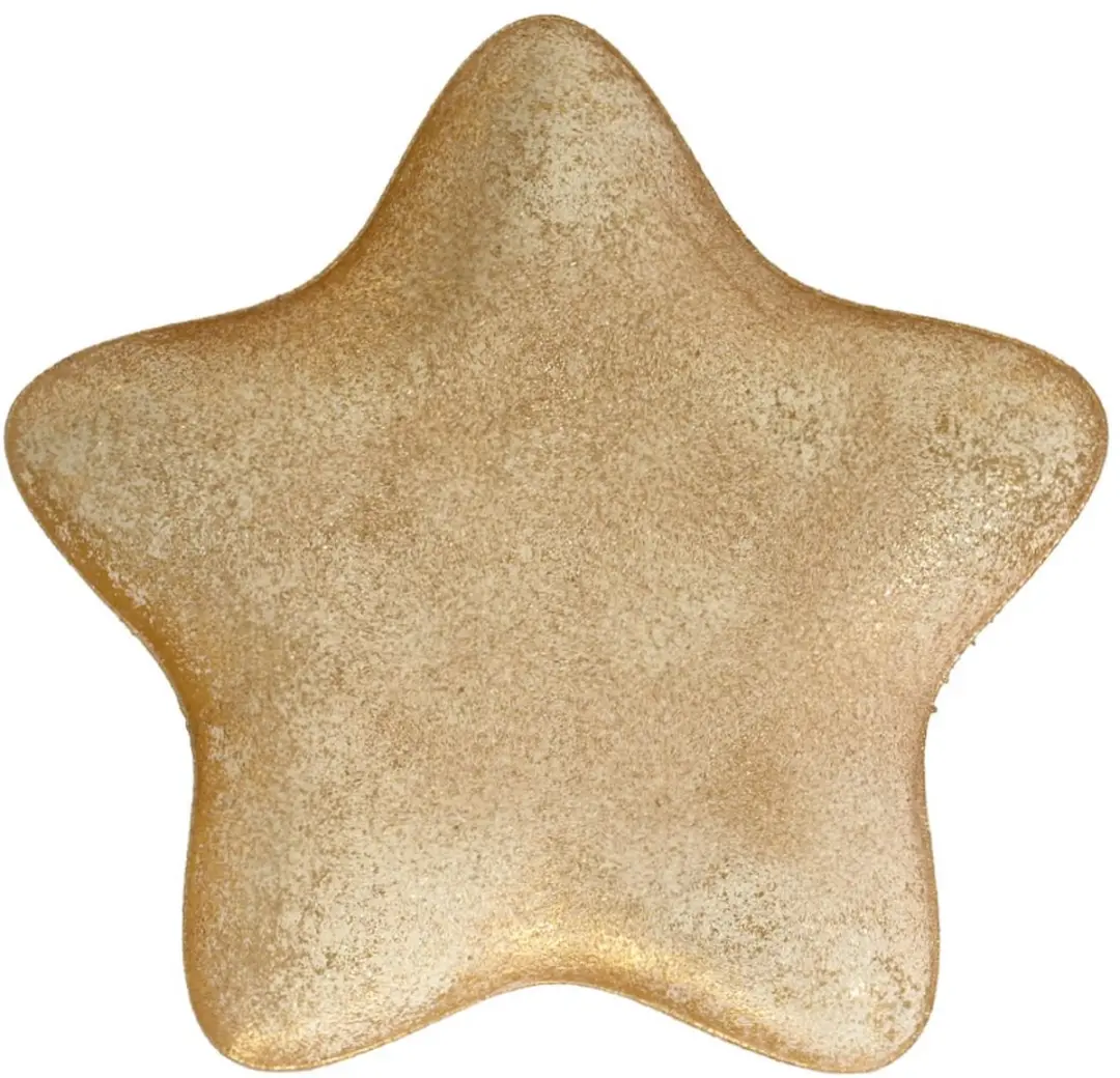 Kaemingk decoratiebord ster goud antiek middel 24 cm ijzer