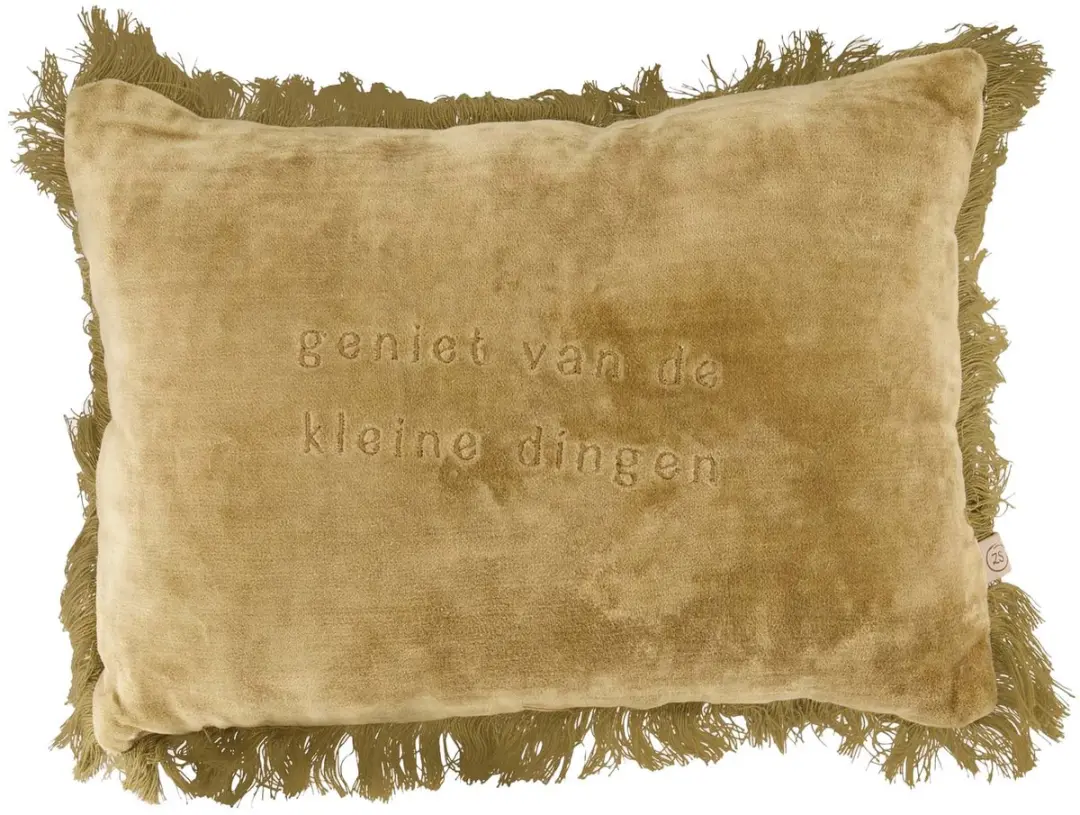 Zusss Cushion Velvet Geniet 35X25cm 100% Katoen Ochre