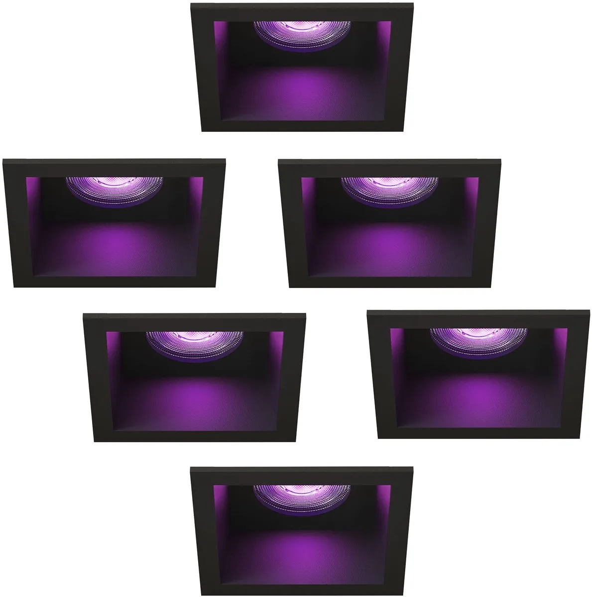 LEDVION 6x Smart Inbouwspot Vierkant 85x85mm