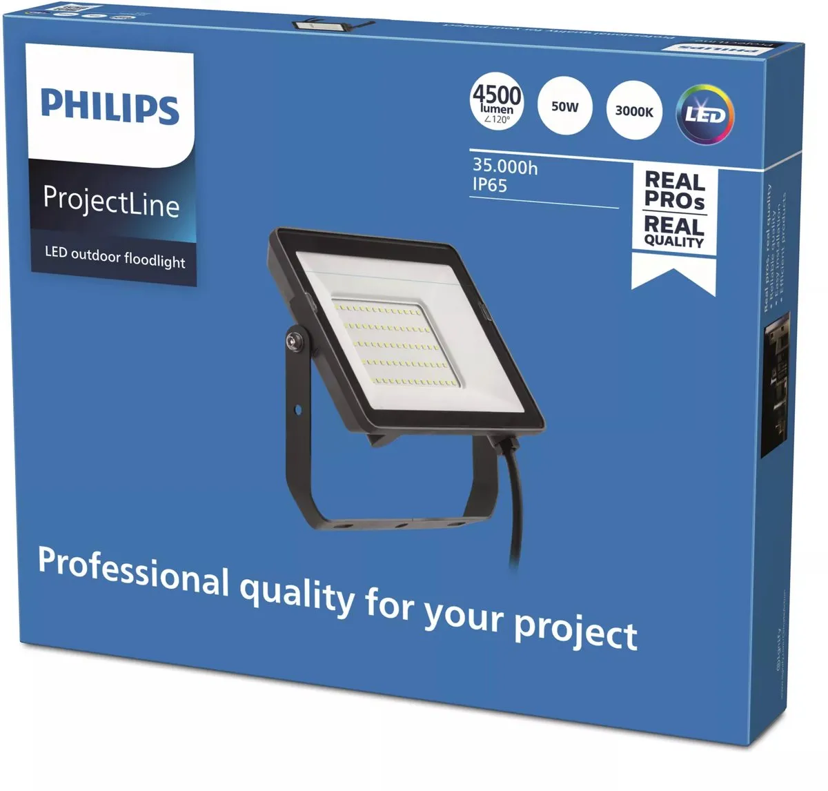 Philips ProjectLine Schijnwerper 50W Warmwit - Zwart