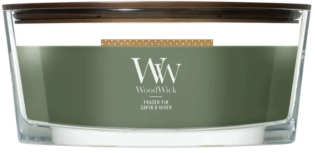 WoodWick Heartwick Flame Ellipse Geurkaars - Frasier Fir - 50 branduren
