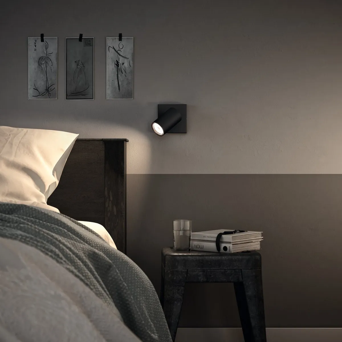 Philips Kosipo Opbouwspot GU10 - 4.6W Warmwit - Zwart