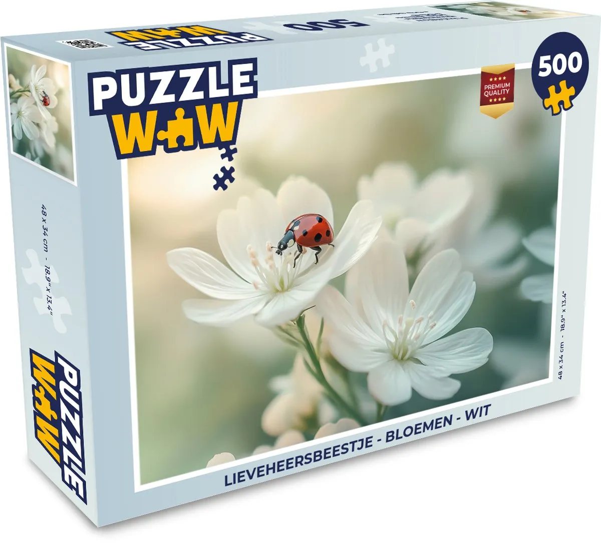 PuzzleWow Lieveheersbeestje Legpuzzel 500 Stuks - Wit