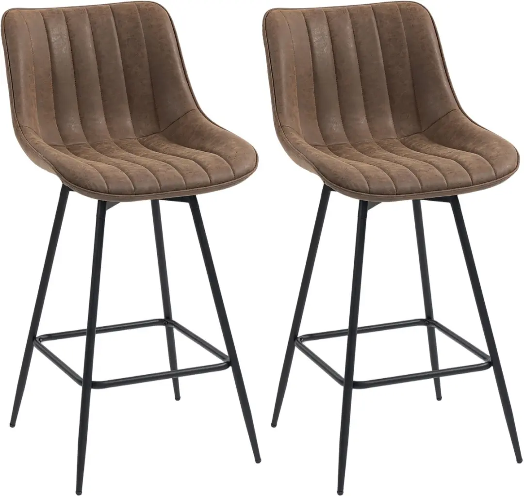 HOMCOM-Barstool-PU-47 x 54,5 x 97,5 cm-Bruin