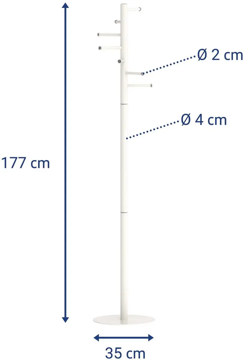 MAUL MAULcaurus Kapstok 7 Haak - Wit - 177cm - afbeelding 2 van 4