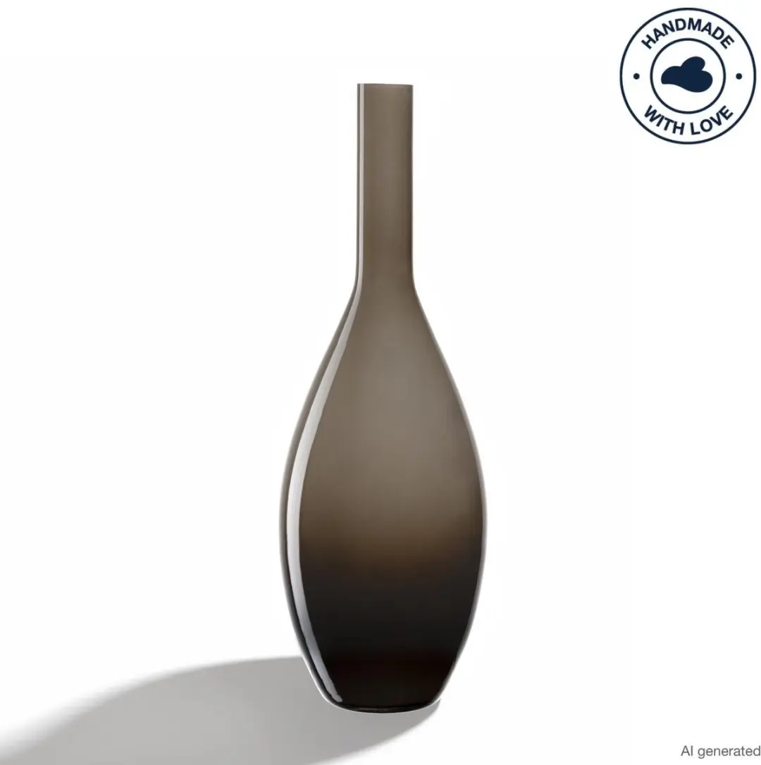 LEONARDO BEAUTY, Flesvormige vaas, Glas, Bruin, Tafel, Binnen, 390 mm