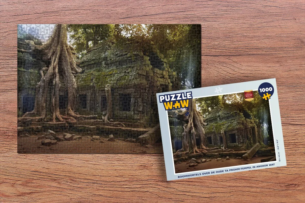 PuzzleWow Boomwortels Ta Prohm Angkor Wat Legpuzzel 1000 Stuks - Multicolor