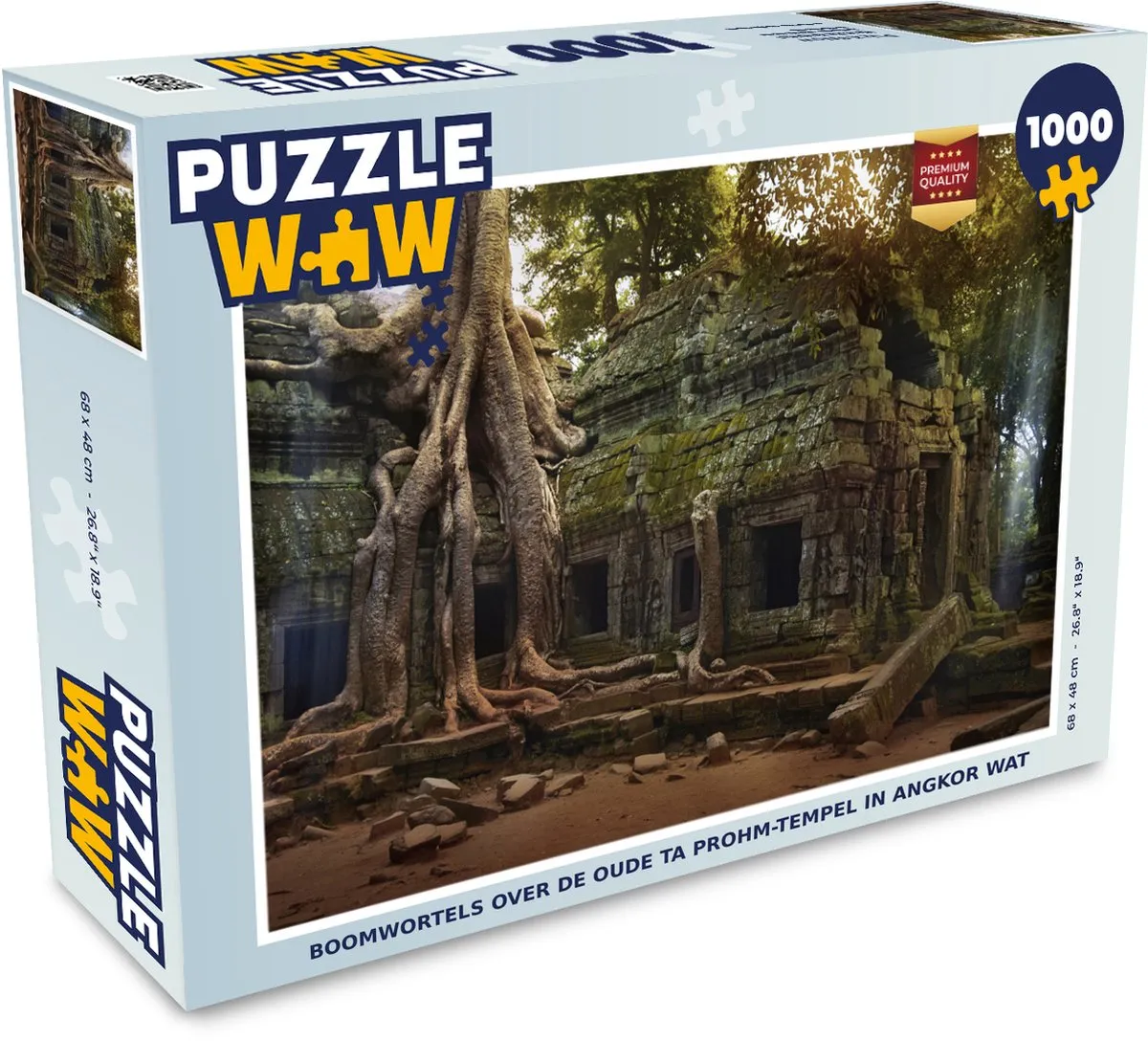 PuzzleWow Boomwortels Ta Prohm Angkor Wat Legpuzzel 1000 Stuks - Multicolor