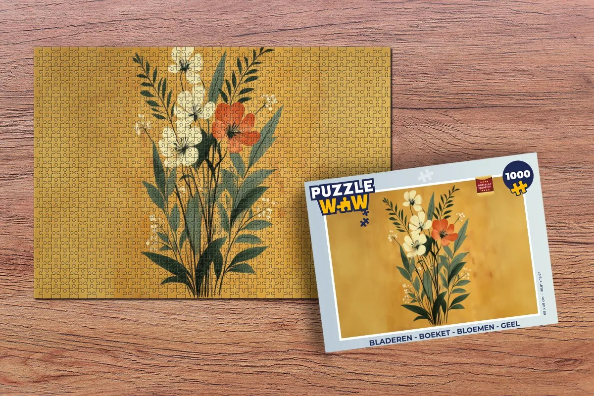 PuzzleWow Legpuzzel Boeket Bloemen 1000 Stuks - Geel