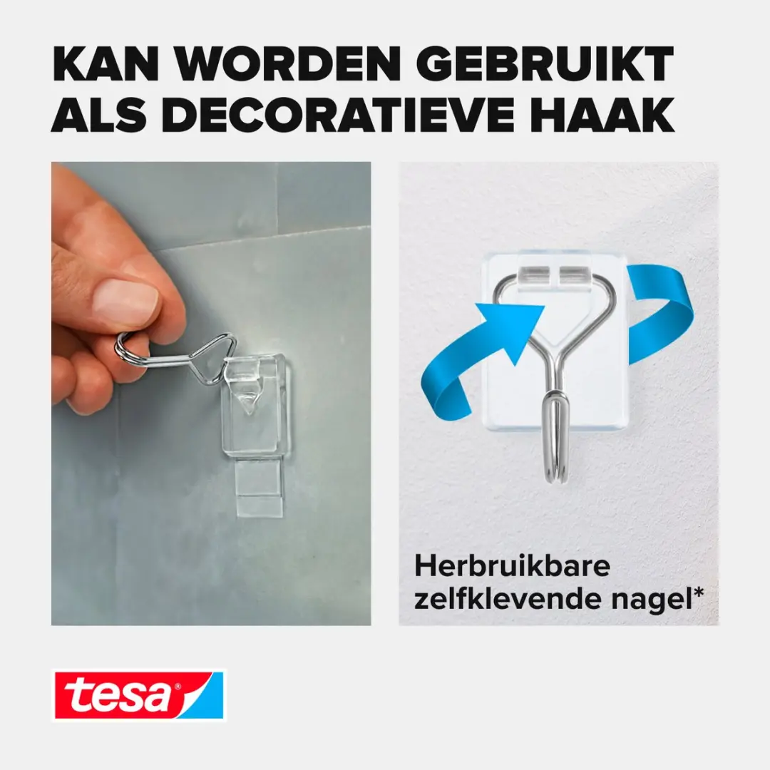 Tesa Powerstrips Small Kleefhaak - 3 Stuks Transparant - afbeelding 4 van 6