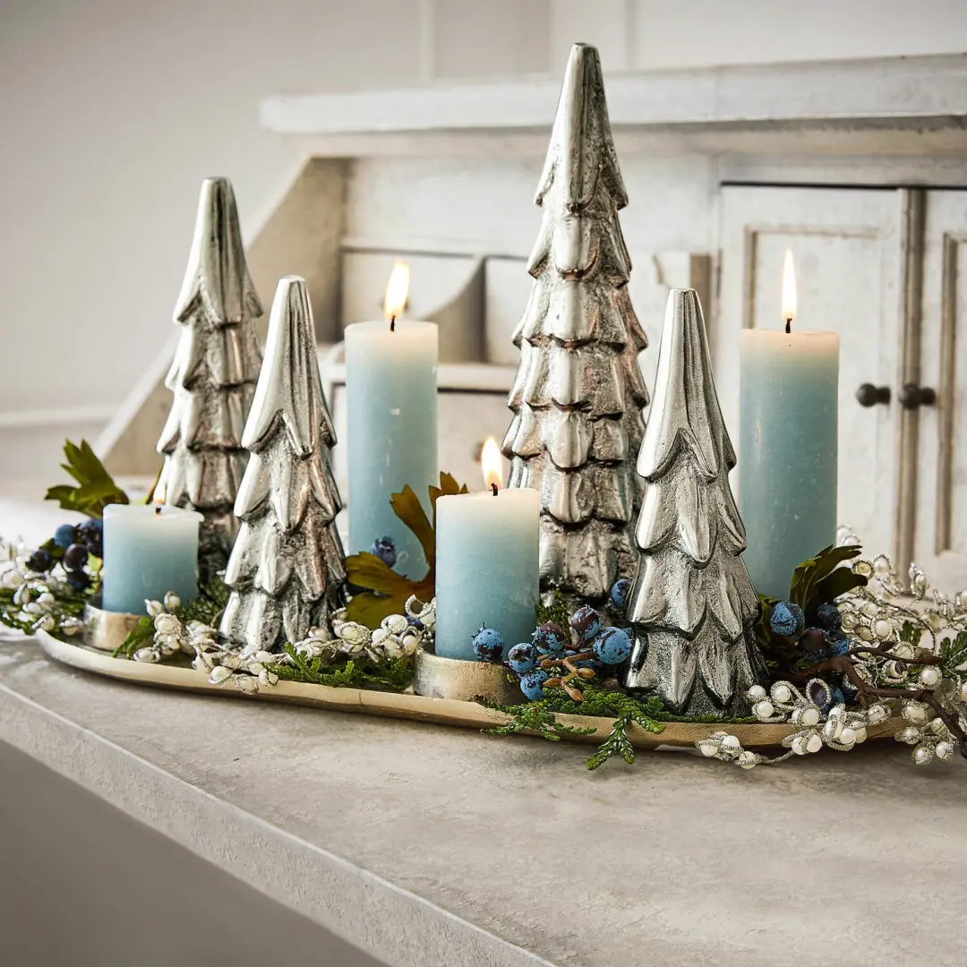 Loberon Muriel Kaarsen - 4 Stuks - Blauw - afbeelding 3 van 4