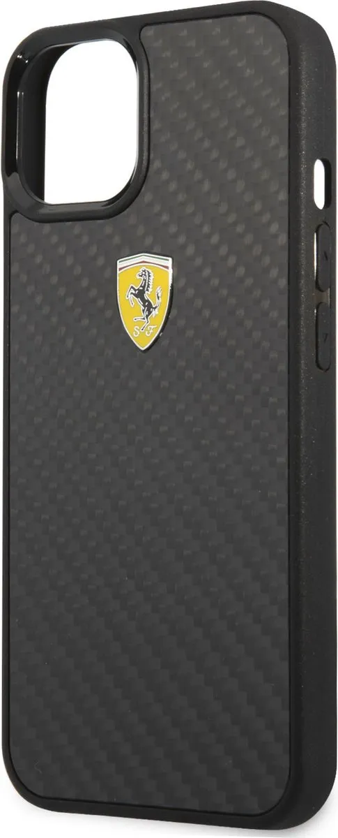 Ferrari iPhone 13 Mini Hoesje - Effen Zwart - Carbon - afbeelding 6 van 6