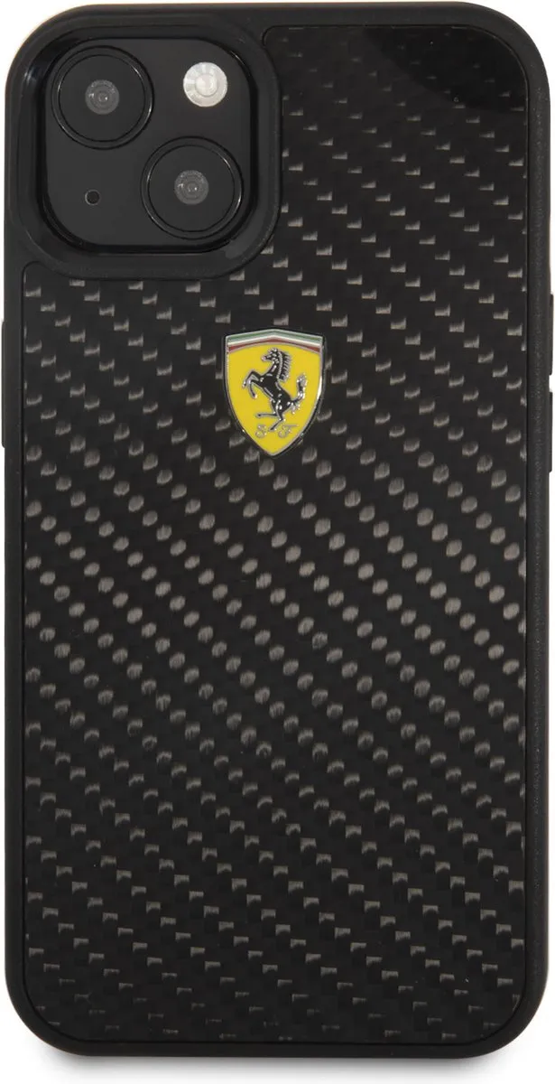 Ferrari iPhone 13 Mini Hoesje - Effen Zwart - Carbon