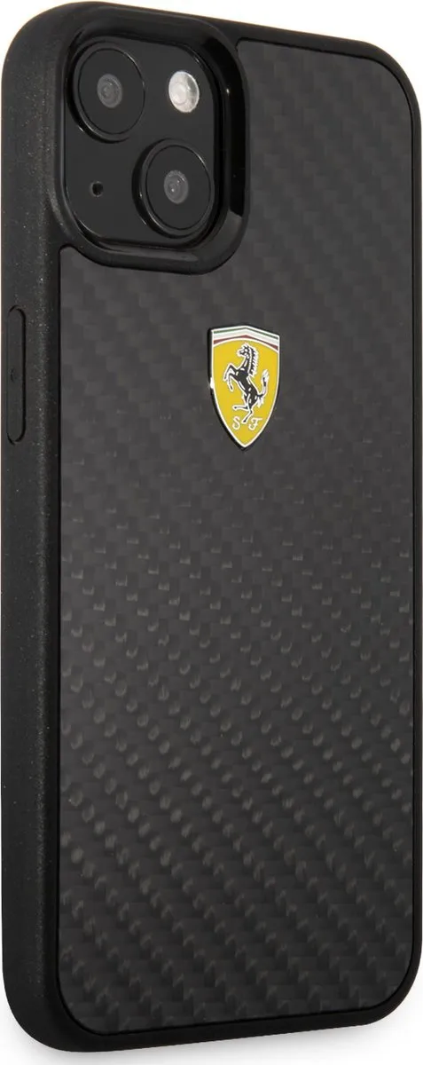 Ferrari iPhone 13 Mini Hoesje - Effen Zwart - Carbon