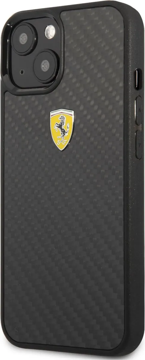 Ferrari iPhone 13 Mini Hoesje - Effen Zwart - Carbon