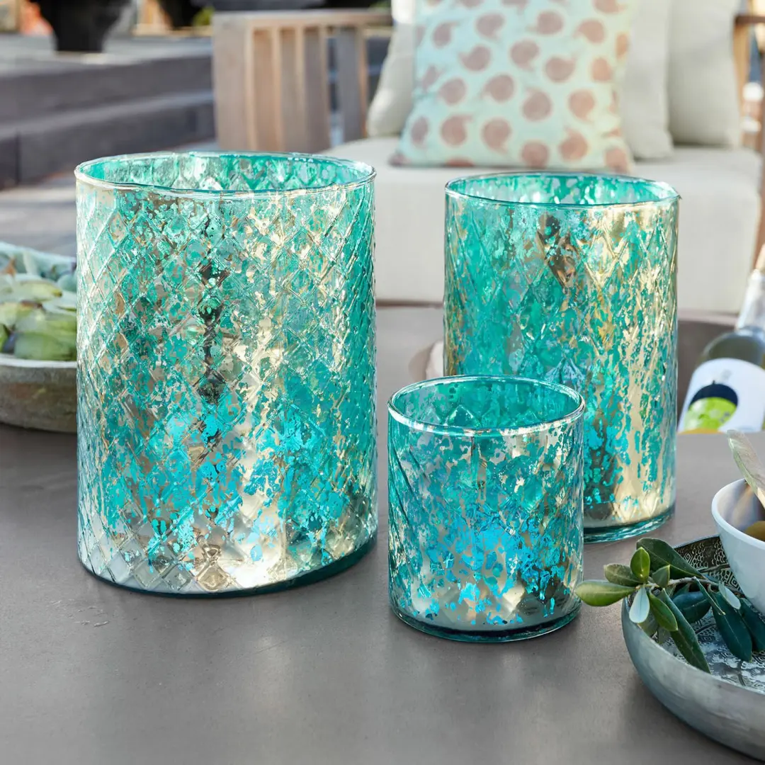 Loberon Windlichtjes - 3 Stuks Turquoise - afbeelding 4 van 4