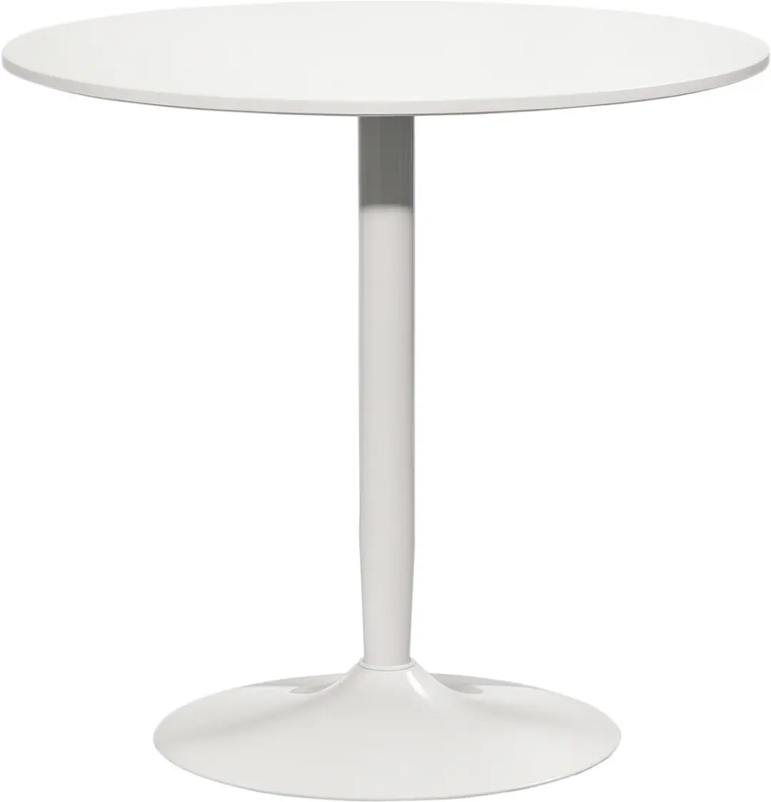 HOMCOM Eettafel MDF, staal 80L x 80B x 75H cm wit