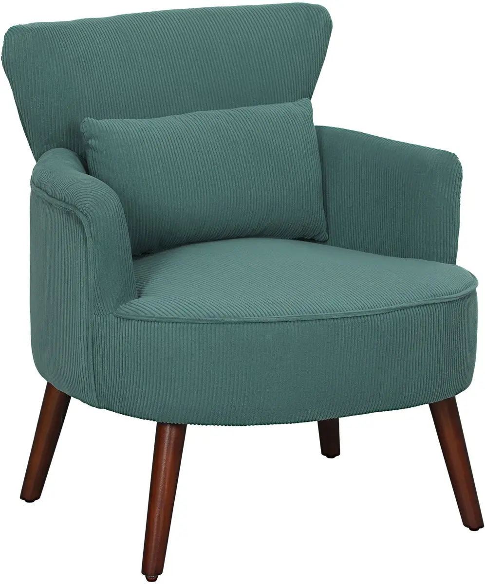 HOMCOM Fauteuil met rugleuning, afgeronde armleuningen, gestoffeerde loungestoel
