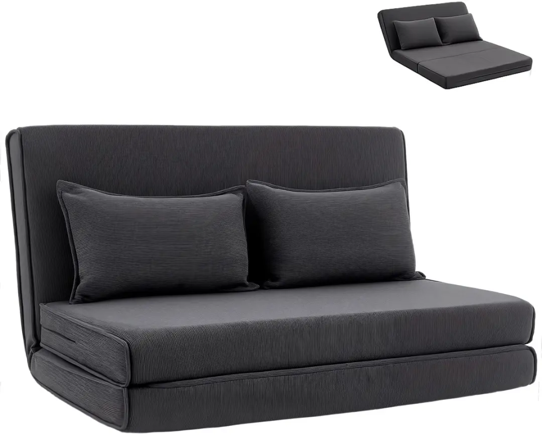 HOMCOM Floor Chair-100% Polyester (Cord)-135L x 88B x 74H cm-Dunkelgrau