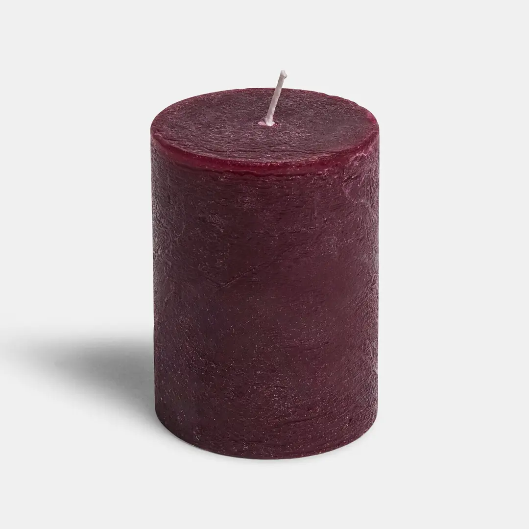 Loberon Virrans Kaarsen - 4 Stuks - Ø6cm - Bordeaux - afbeelding 2 van 4