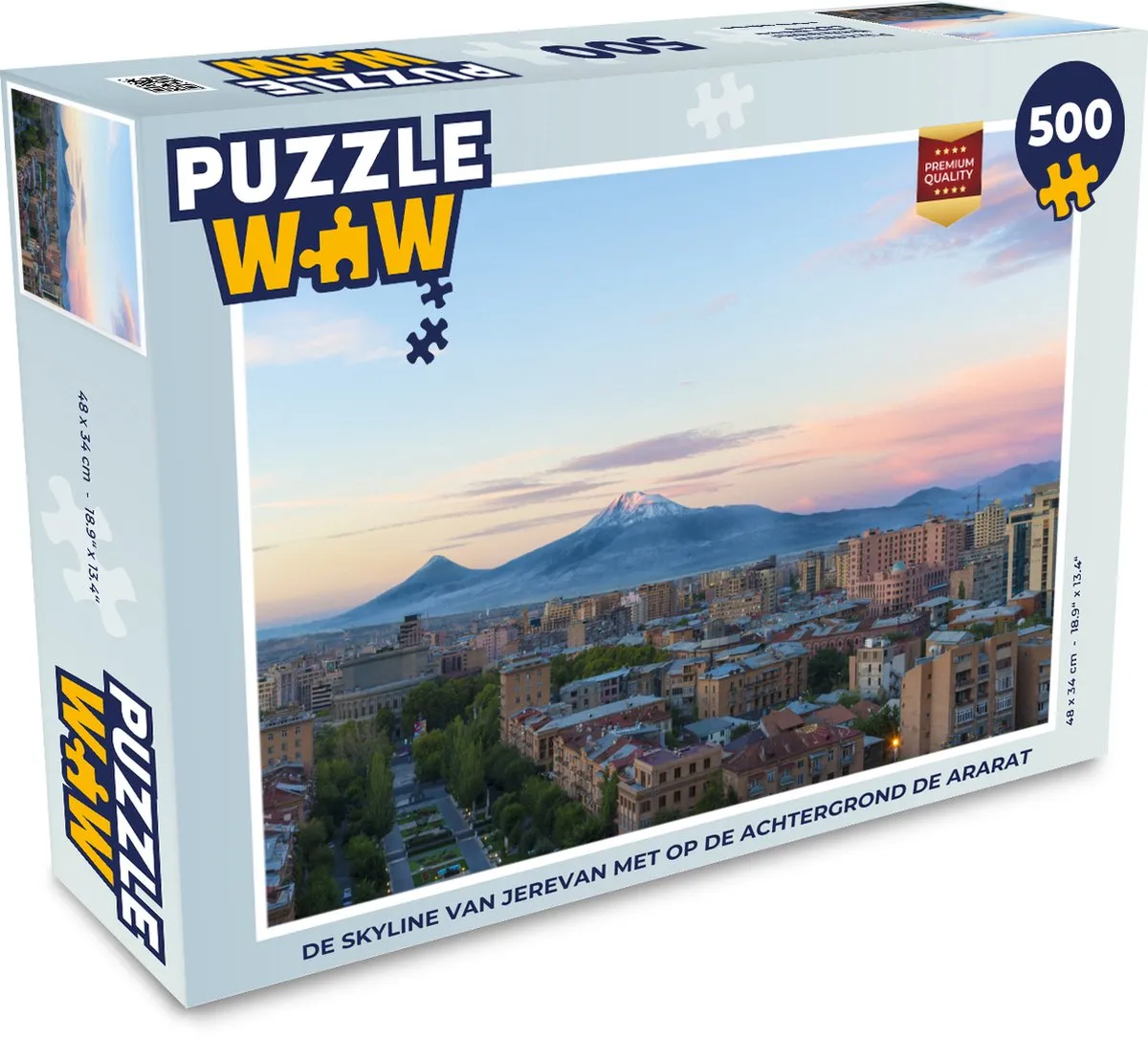 PuzzleWow Jerevan Ararat Legpuzzel 500 Stuks - Multicolor
