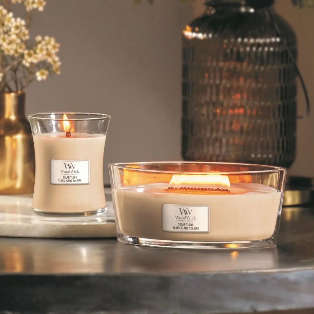 WoodWick Heartwick Flame Ellipse Geurkaars - Solar Ylang - afbeelding 2 van 4