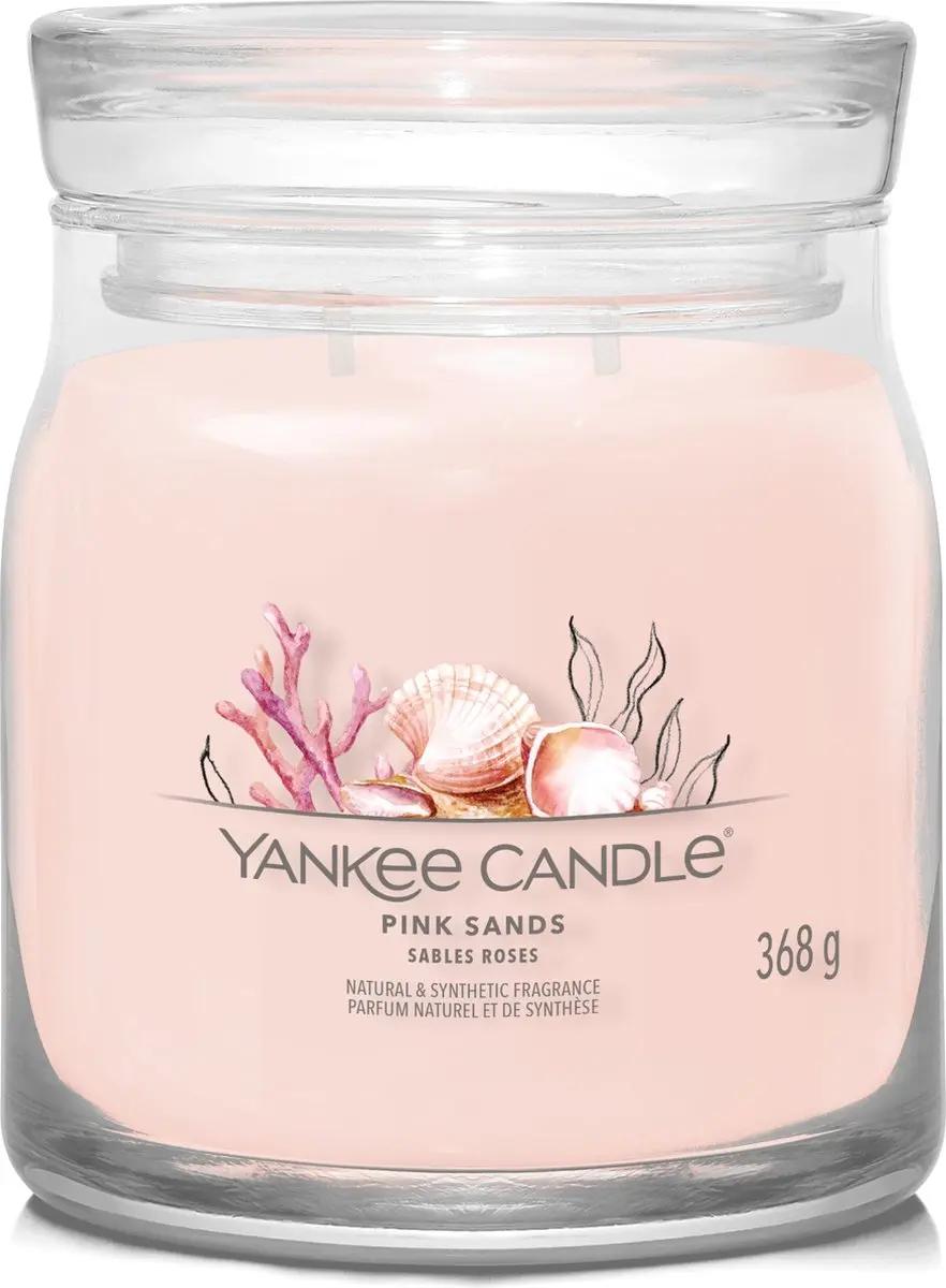 Yankee Candle Pink Sands Medium Geurkaars - 50 Branduren - afbeelding 4 van 4