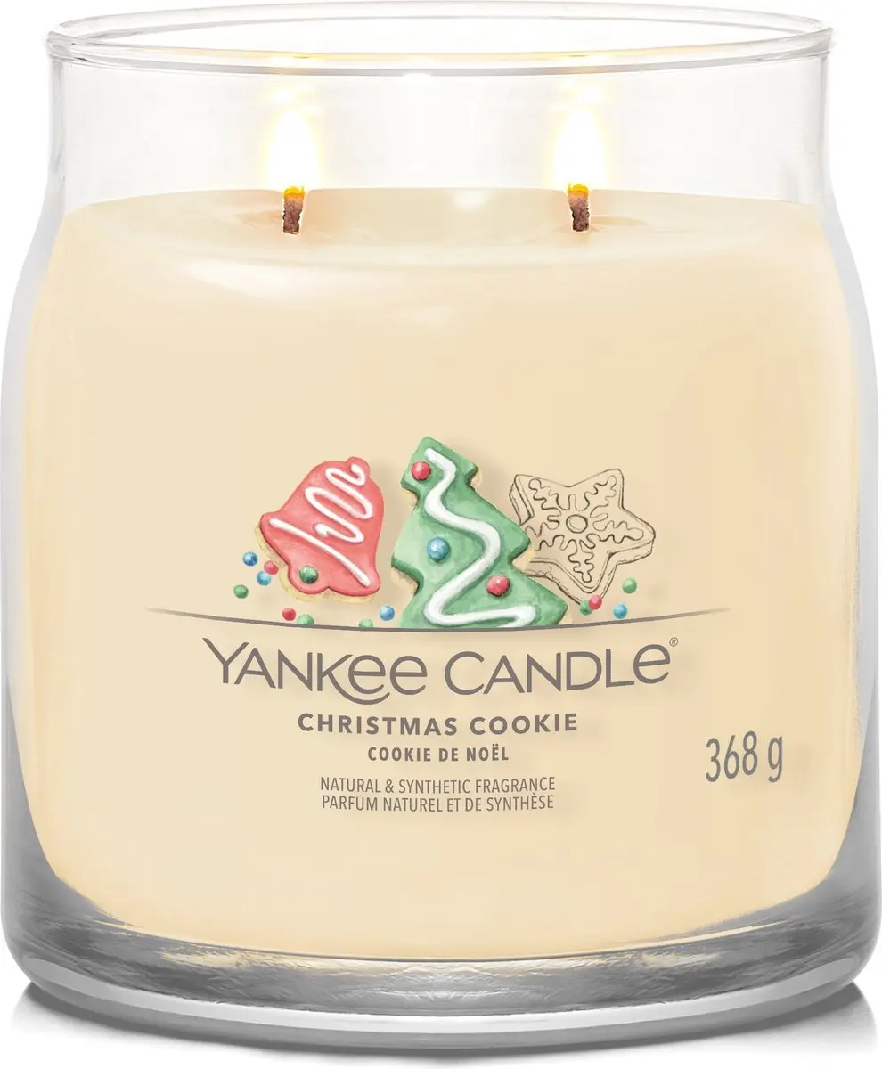 Yankee Candle Christmas Cookie Geurkaars Medium - 50 Branduren - afbeelding 2 van 4