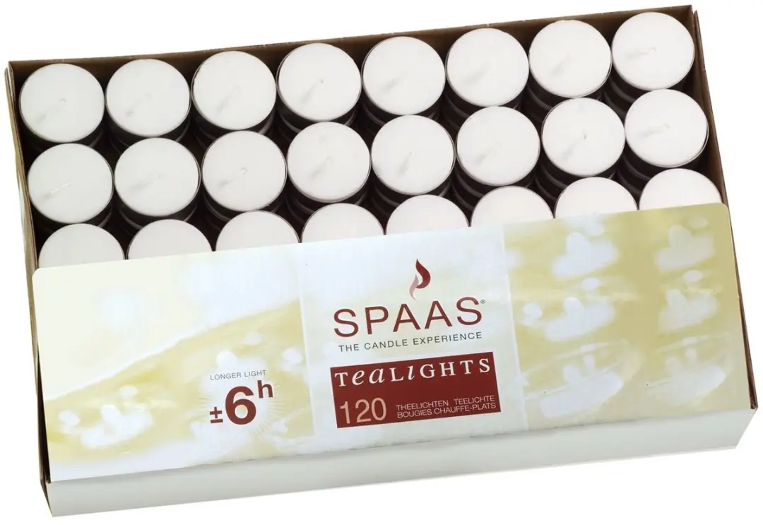Spaas Theelichtjes Wit - 120 Stuks - afbeelding 6 van 6