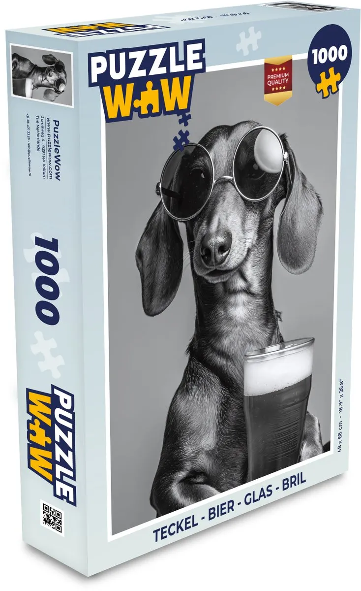 PuzzleWow Teckel Bier Legpuzzel 1000 Stuks