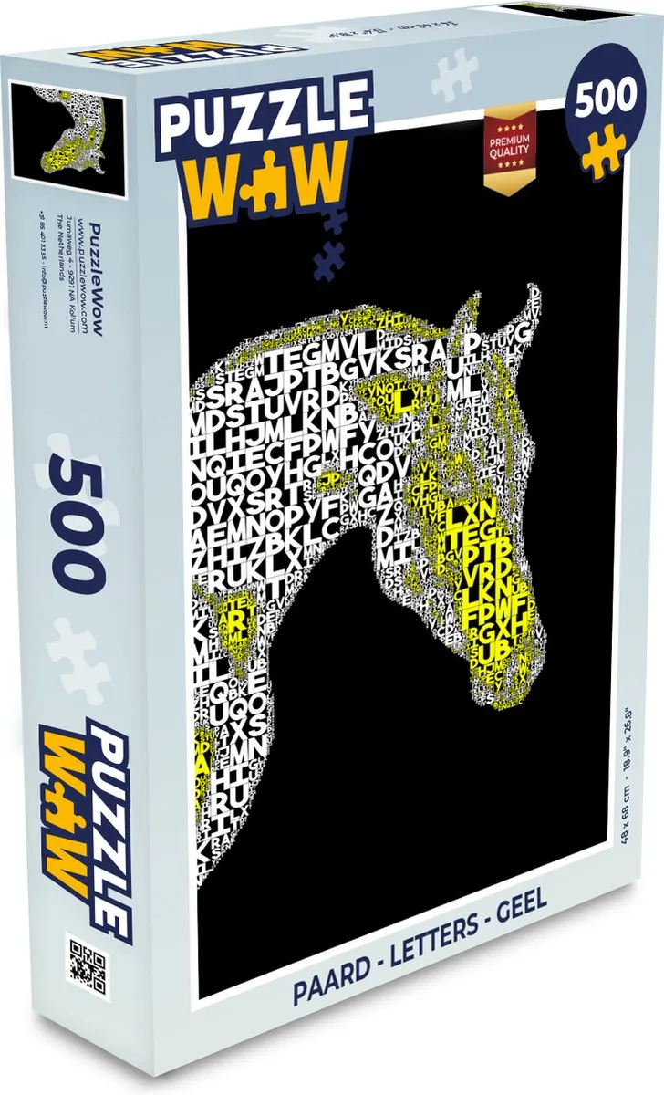 PuzzleWow Paard Letters Puzzel 500 Stuks