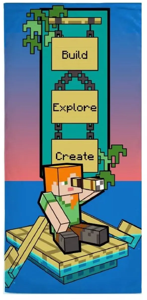 Minecraft strandlaken Build extra absorberend 70 x 140 cm