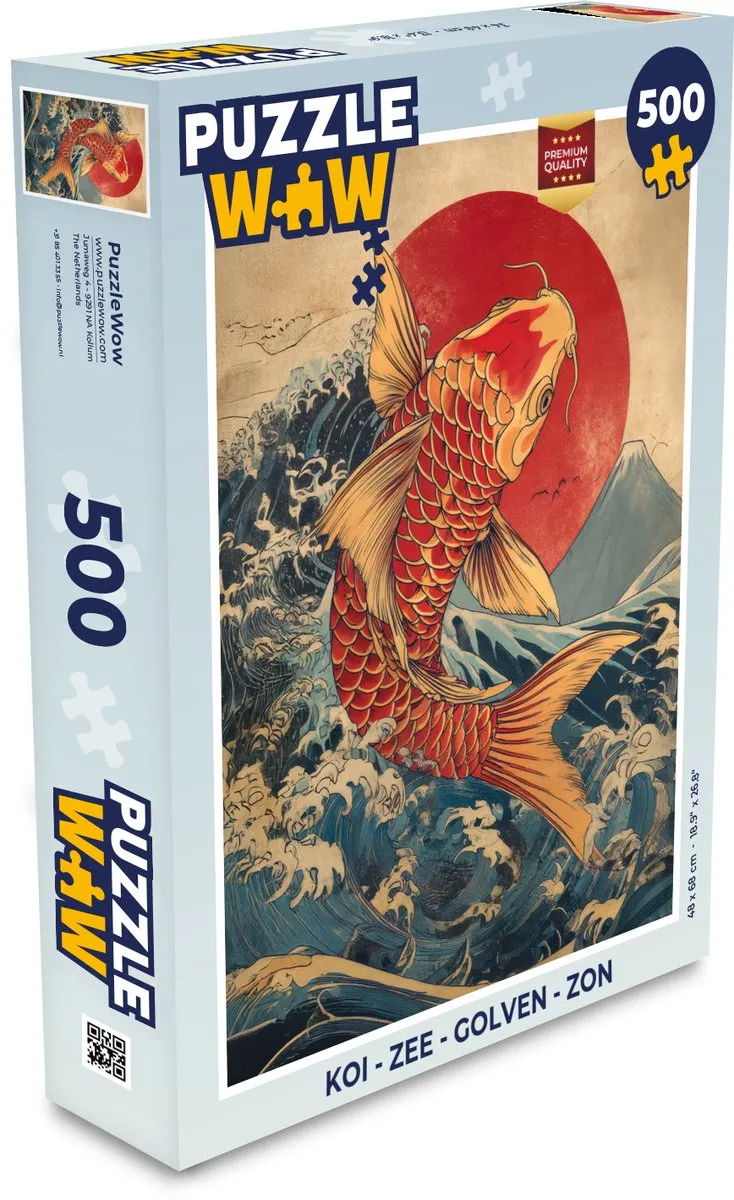 PuzzleWow Koi Zee Golven Legpuzzel 500 Stuks