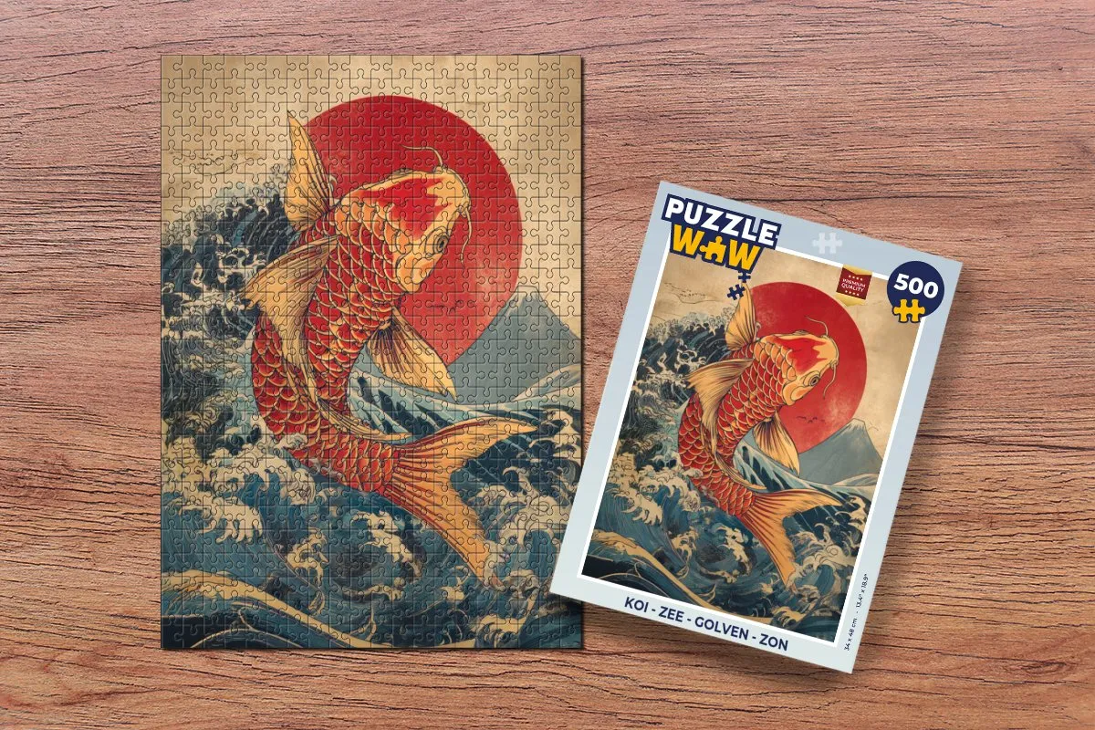 PuzzleWow Koi Zee Golven Legpuzzel 500 Stuks