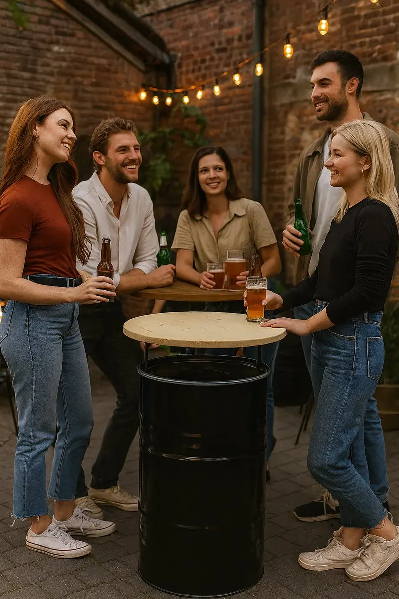 Barrelkings Olievat Statafel 120L - Zwart - afbeelding 2 van 6