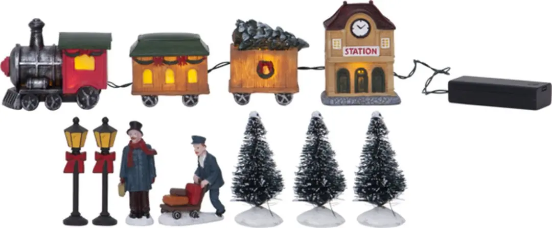 Star Trading LED kerstverlichting 'Kidsville', kersttafereel met locomotief en f